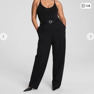 SPANX Black Ponte Barrel Pants Large TALL